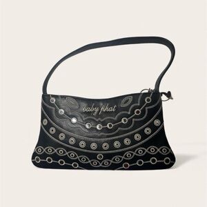 Rare Vintage Y2K Baby Phat Black Studded Shoulder Bag